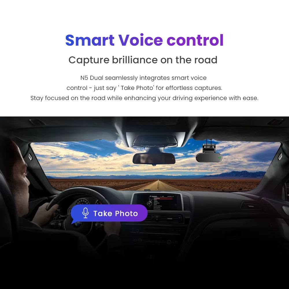 Dash Cam N5 Dual Front and Rear 4K Ultra HD Resolution Dash Camera Nightvis ADAS GPS Auto Record