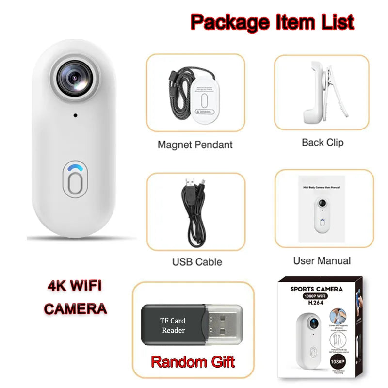 4K UHD Small Vlog Wireless Camera Home Photography Super Mini Wifi Recorder Action Cam Compatible Portable Electronic Gadgets